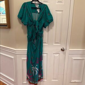 Beach Riot Turquoise and Fuchsia Maxi Dress